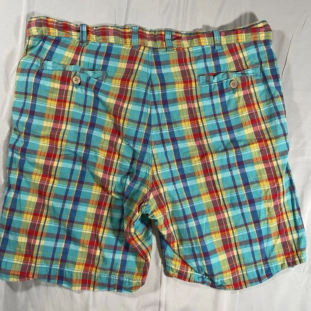 Washed Stoned Beaten Vintage 1946 Plaid Bermuda Shorts Mens Size 38